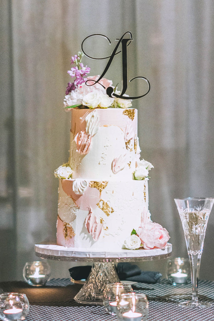 acrylic monogram cake topper for wedding