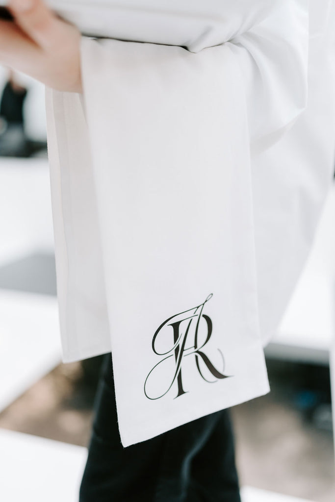 monogram tea towel for wedding
