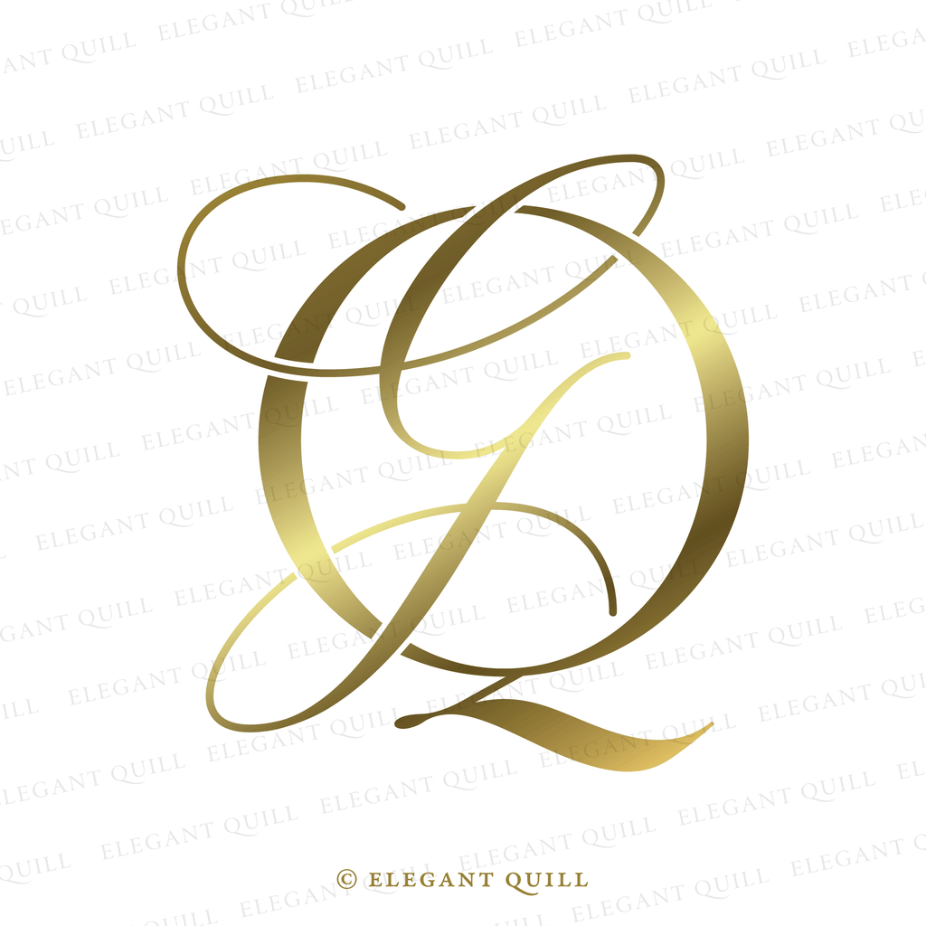 elegant logo, GQ initials