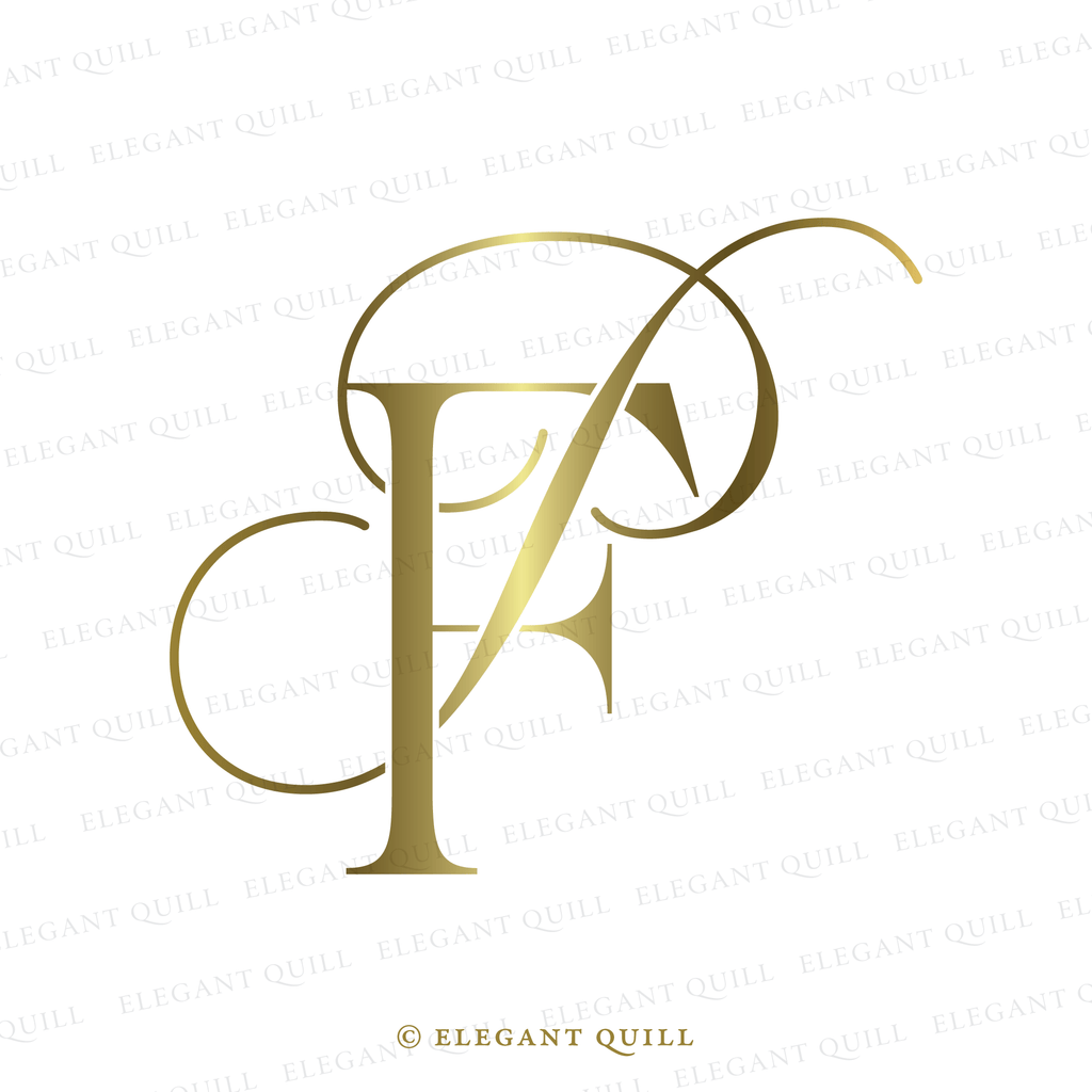 elegant logo, PF initials