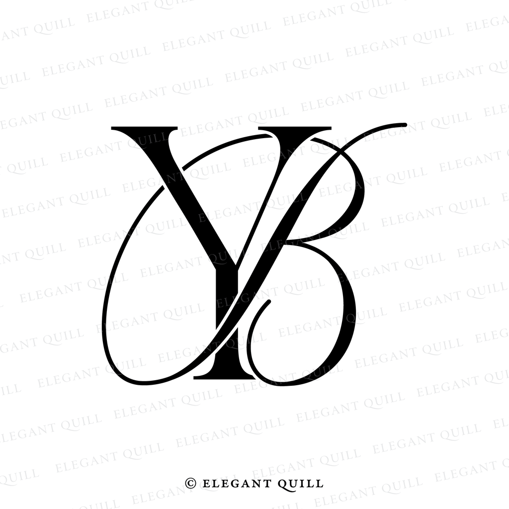 elegant wedding monogram, BY initials 