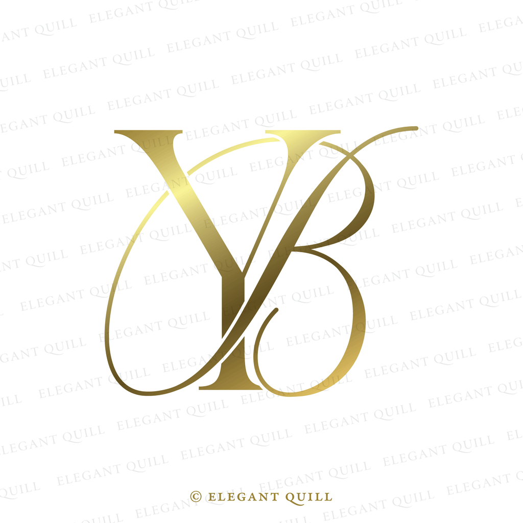 elegant wedding monogram, BY logo