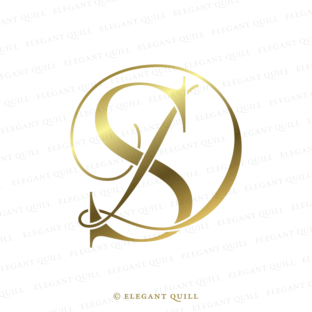 elegant wedding monogram, DS initials