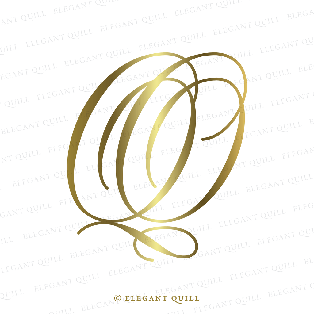 elegant wedding monogram, OQ initials