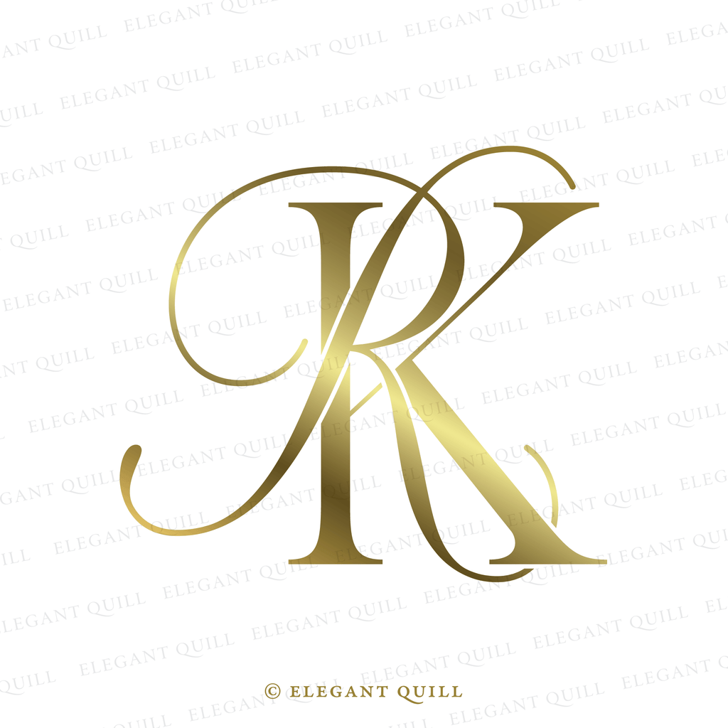 elegant wedding monogram, RK initials