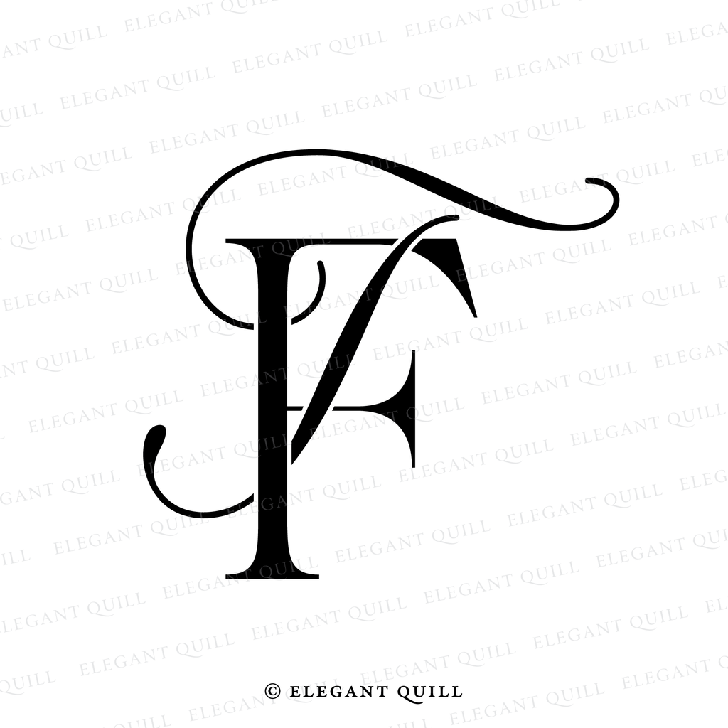 elegant wedding monogram, TF initials