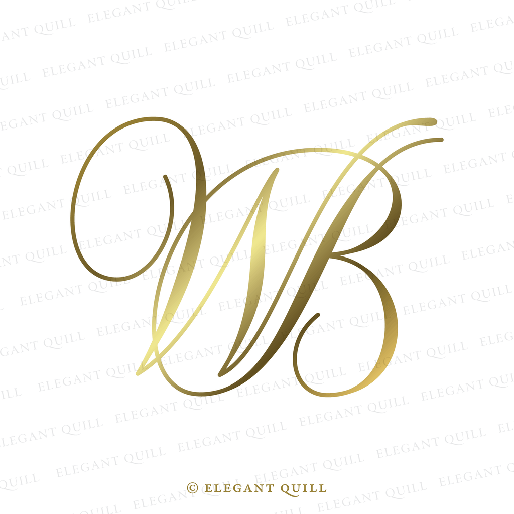 feminine logo, BW initials