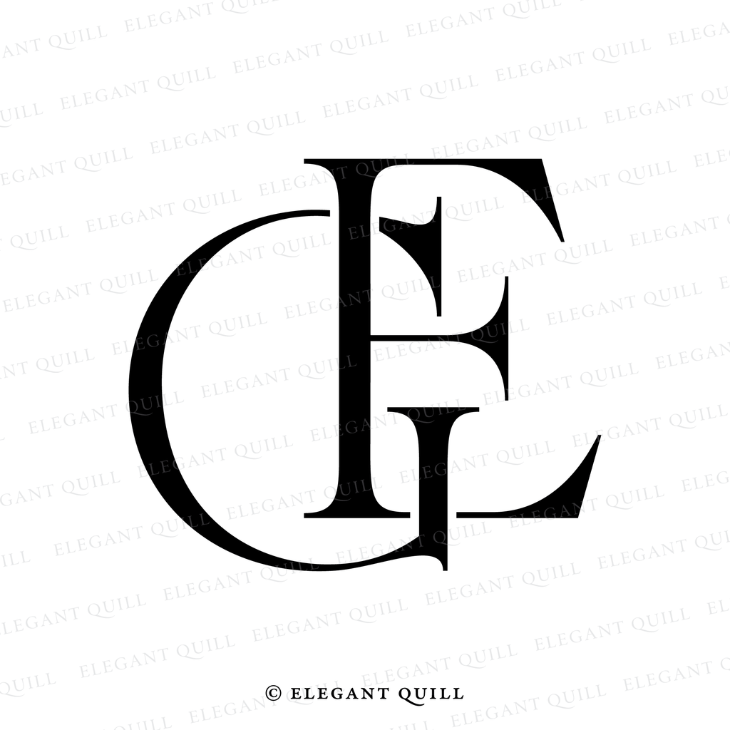 gobo monogram, EF initials