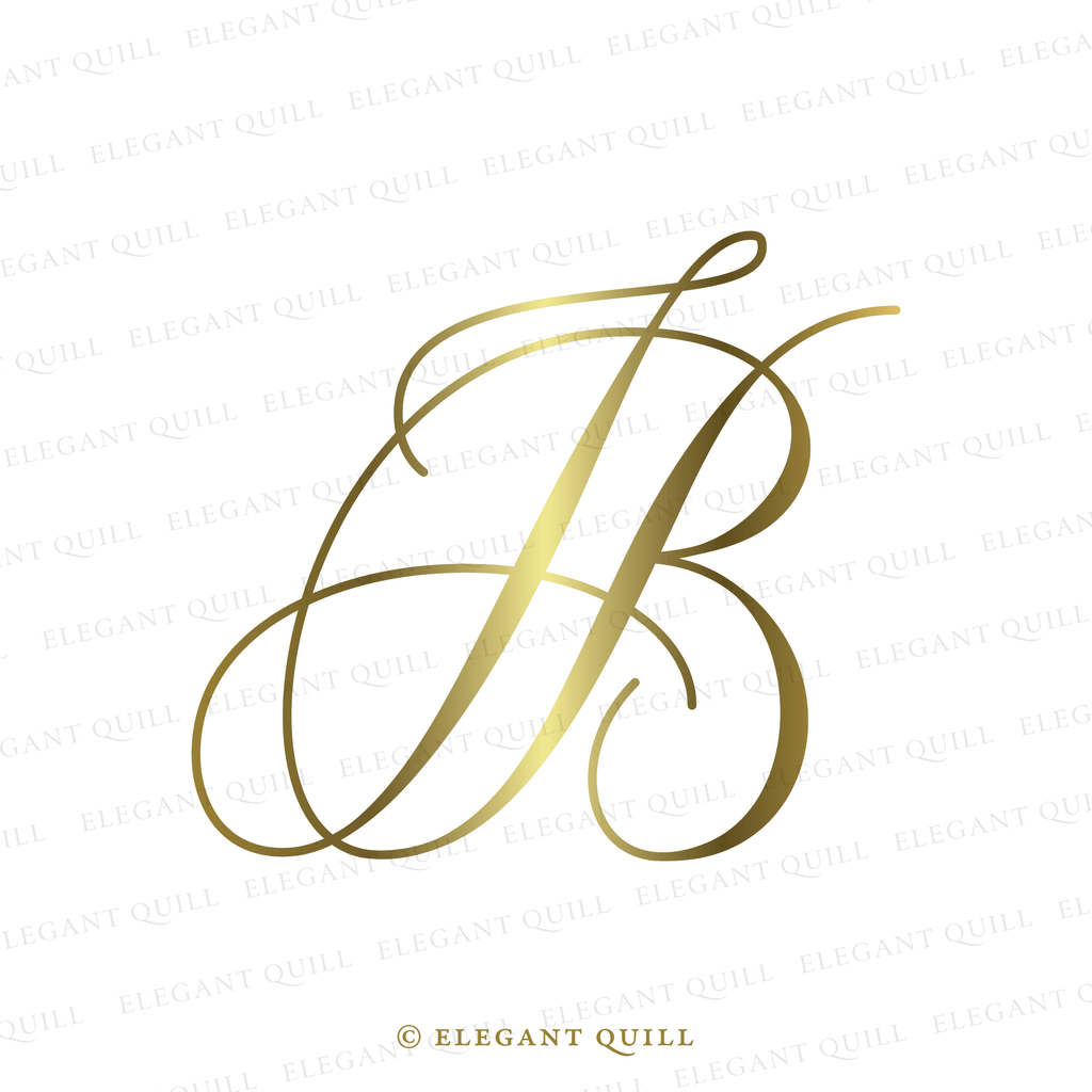 gobo wedding monogram, BJ initials