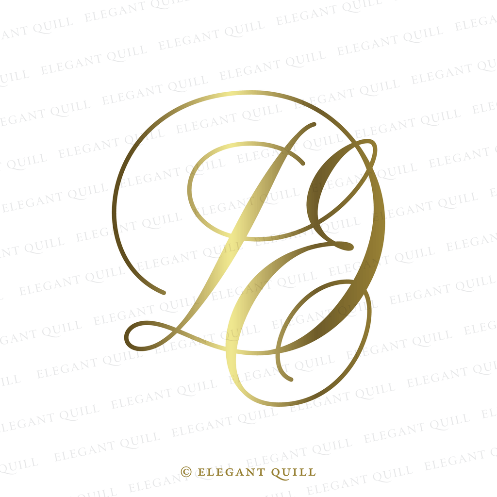 gobo wedding monogram, DE initials
