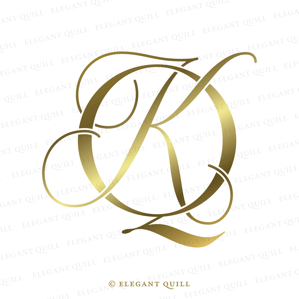 married couple monogram, KQ initials
