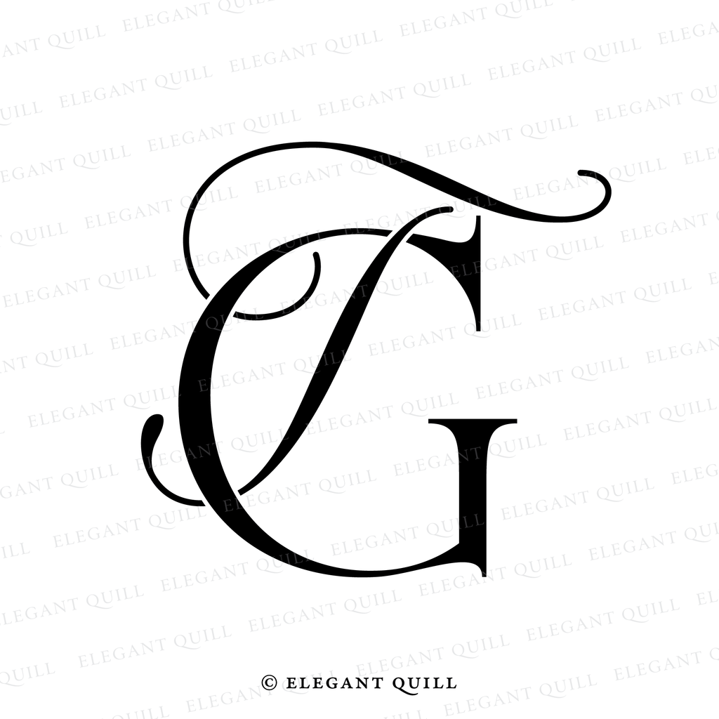 married couple monogram, TG initials