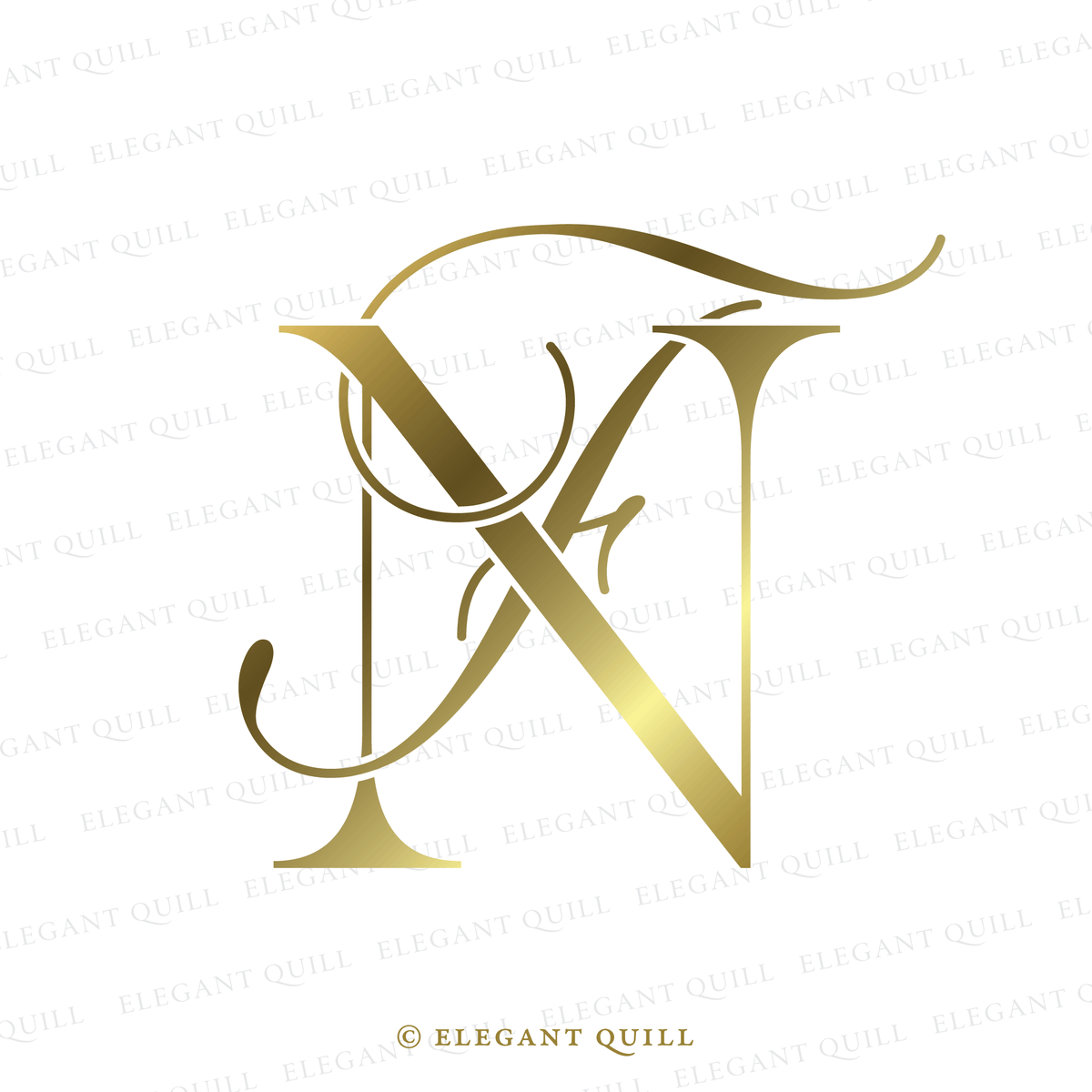 Monogram, FX Initials Logo – Elegant Quill