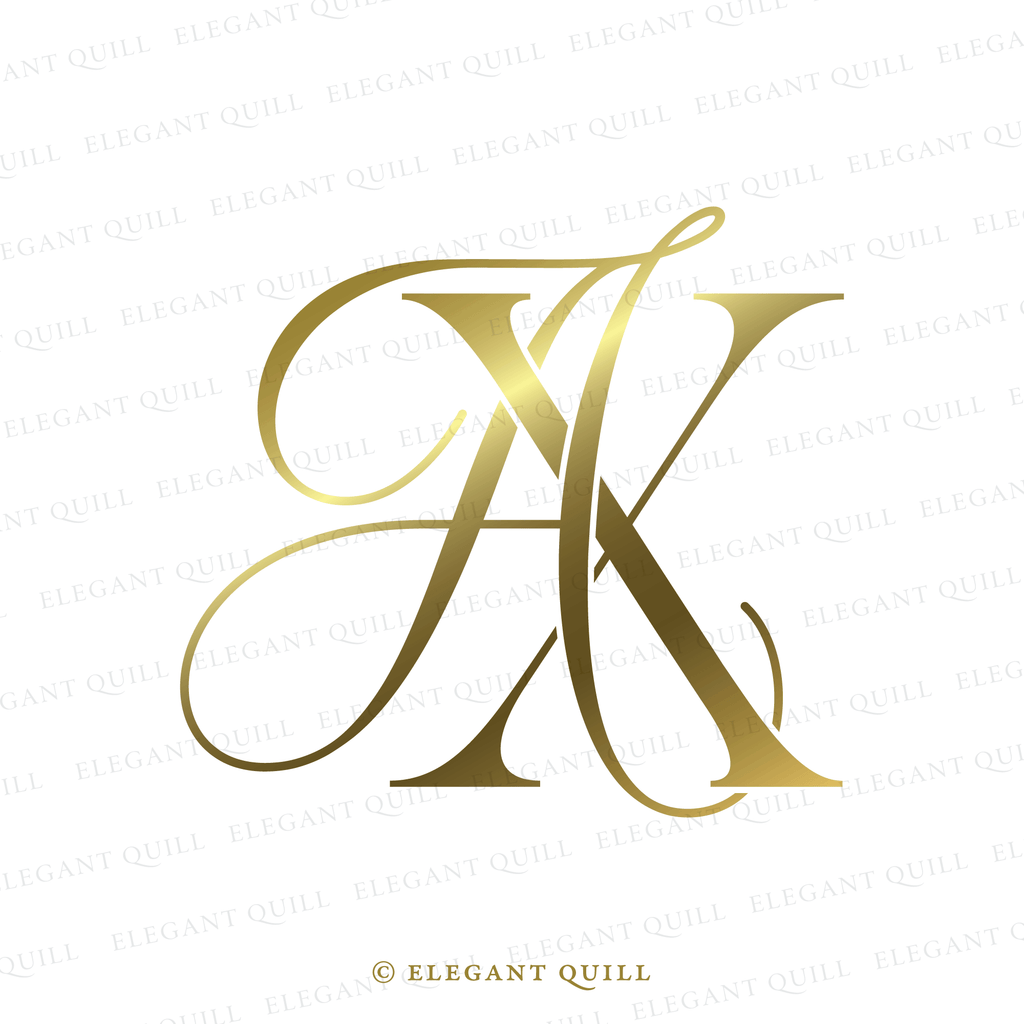 monogram logo AX initials gold