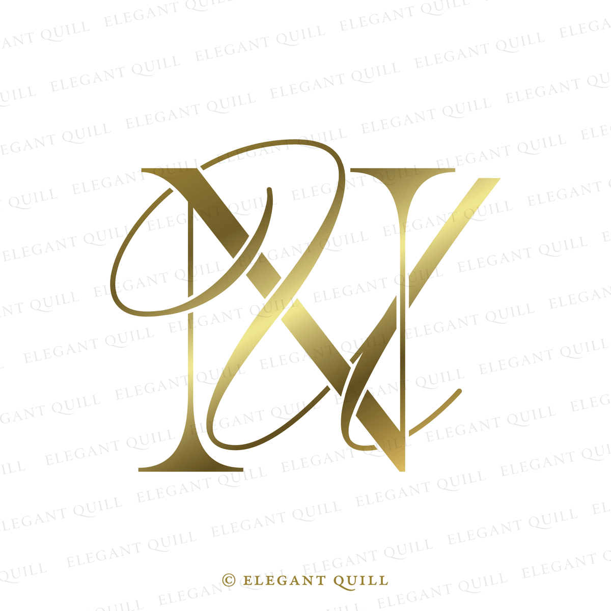 Personal Brand Logo, LY Initials – Elegant Quill