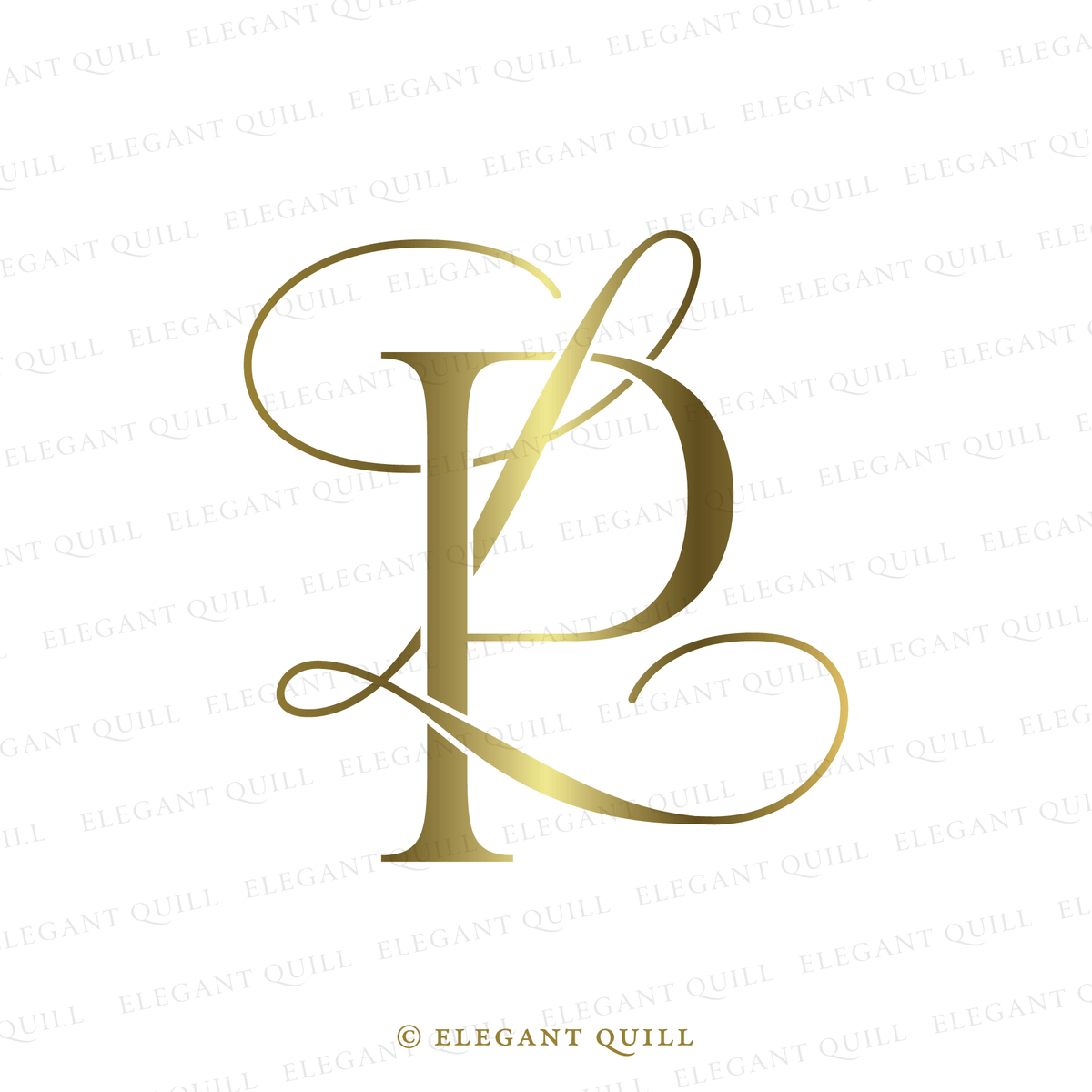 Simple Logo Design, LV Initials – Elegant Quill