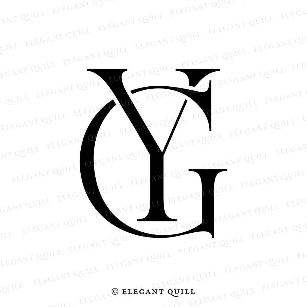 simple logo design, GY initials