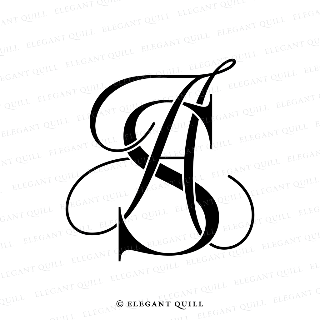 wedding gobo design, AS initials 