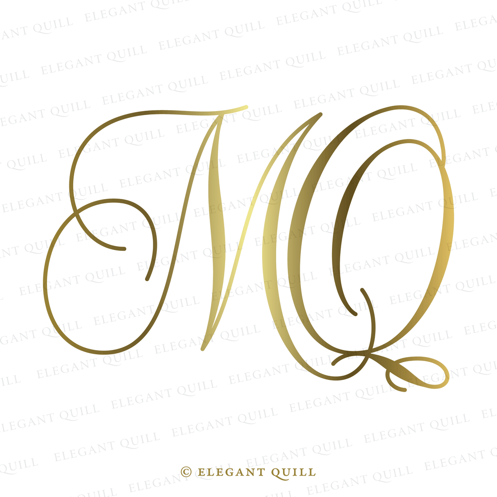 wedding gobo monogram, MQ initials