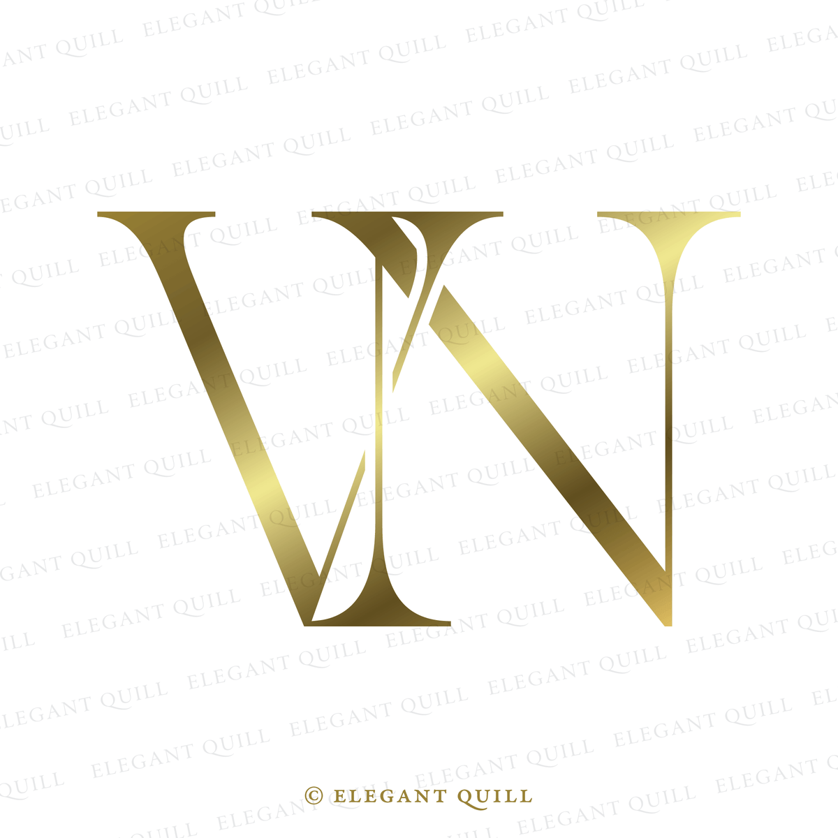 Wedding Gobo Monogram, GM Initials Logo – Elegant Quill