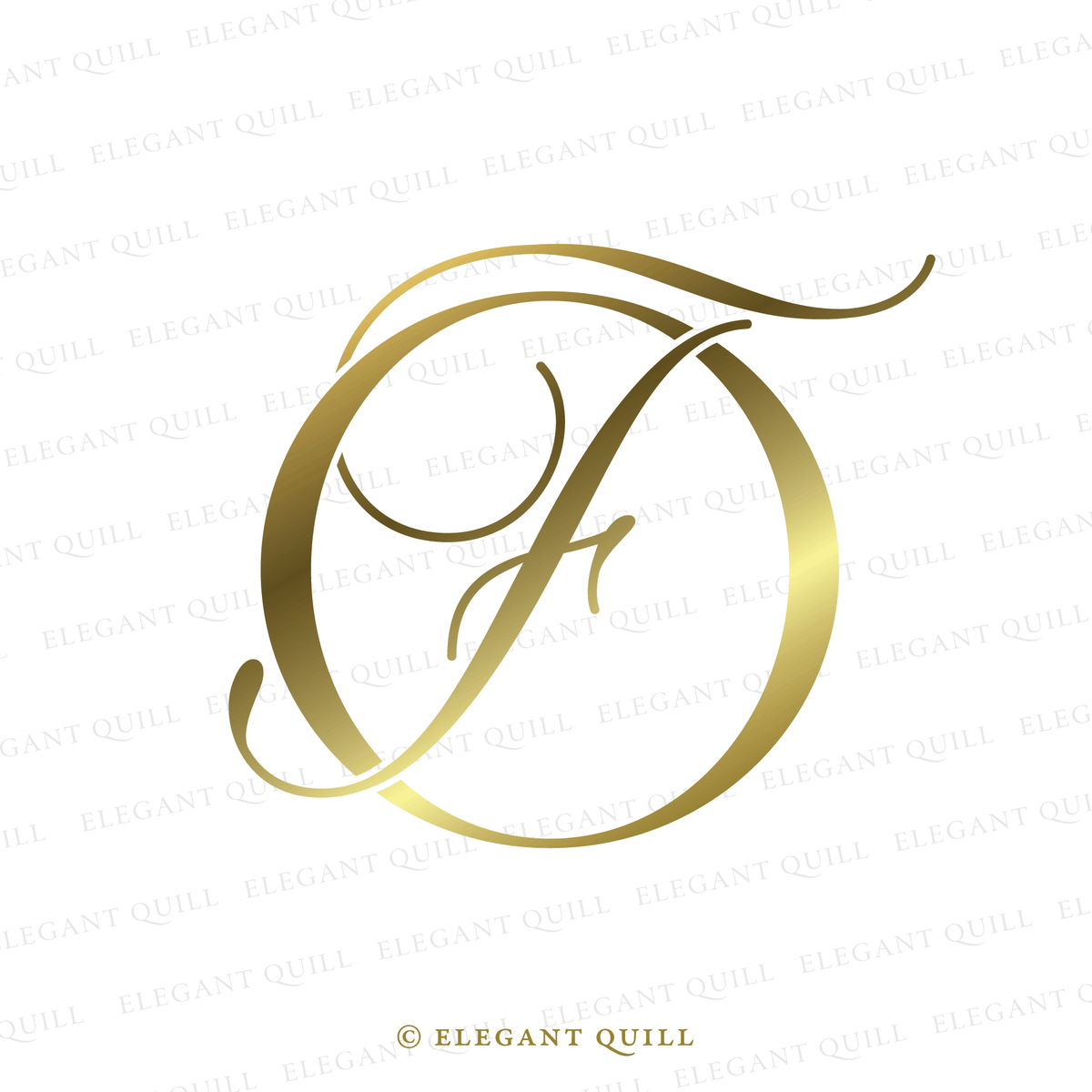 Elegant Wedding Monogram, AF Initials Logo – Elegant Quill