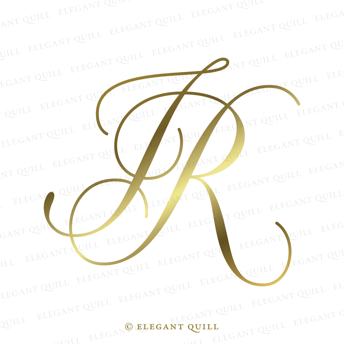 Wedding Initials Monogram, MK Logo – Elegant Quill