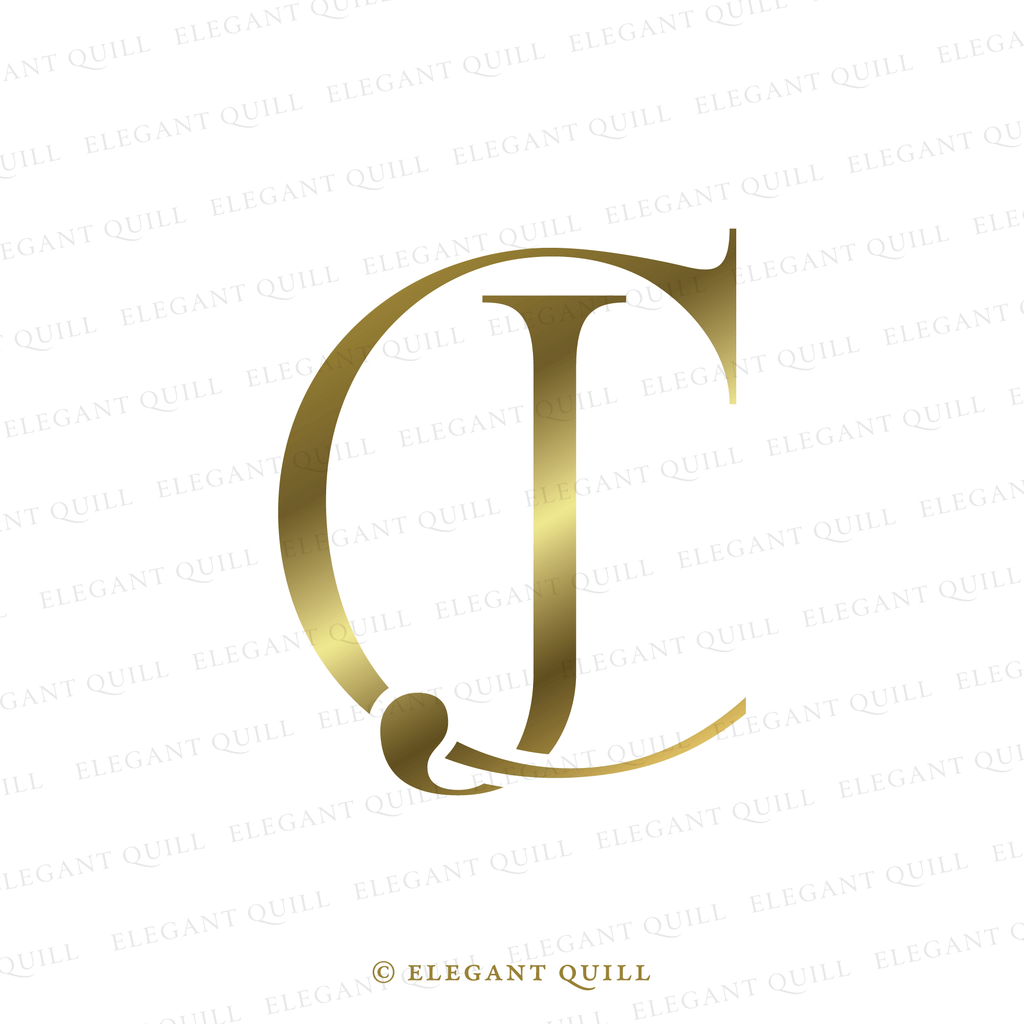 wedding initials logo, CJ