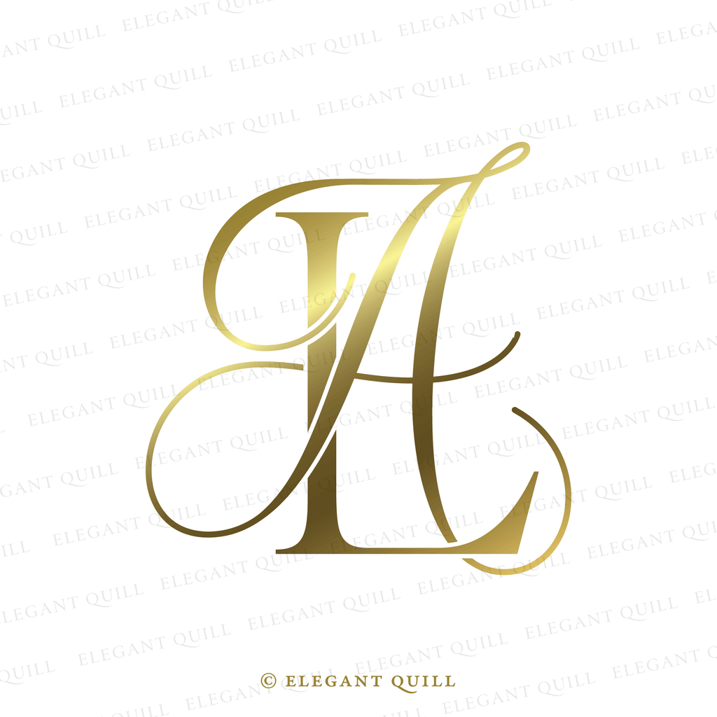 wedding logo design, AL logo gold