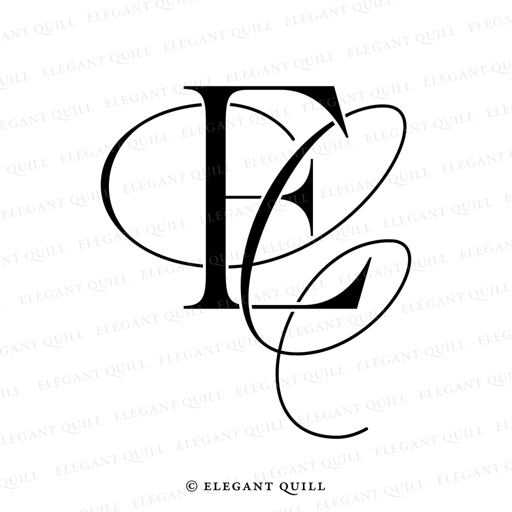 wedding logo design, CE initials