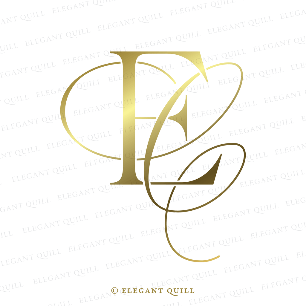wedding logo design, CE logo gold