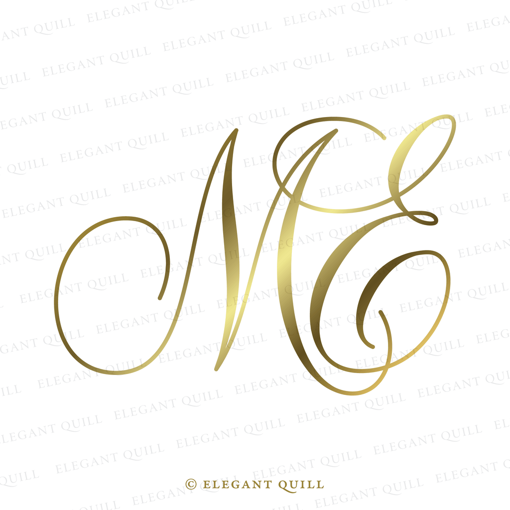 wedding logo design, EM initials