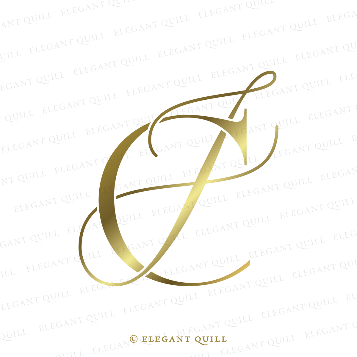 Elegant Wedding Monogram, JZ Initials Logo – Elegant Quill