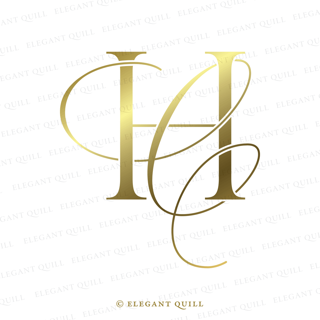 wedding logo monogram, CH logo gold