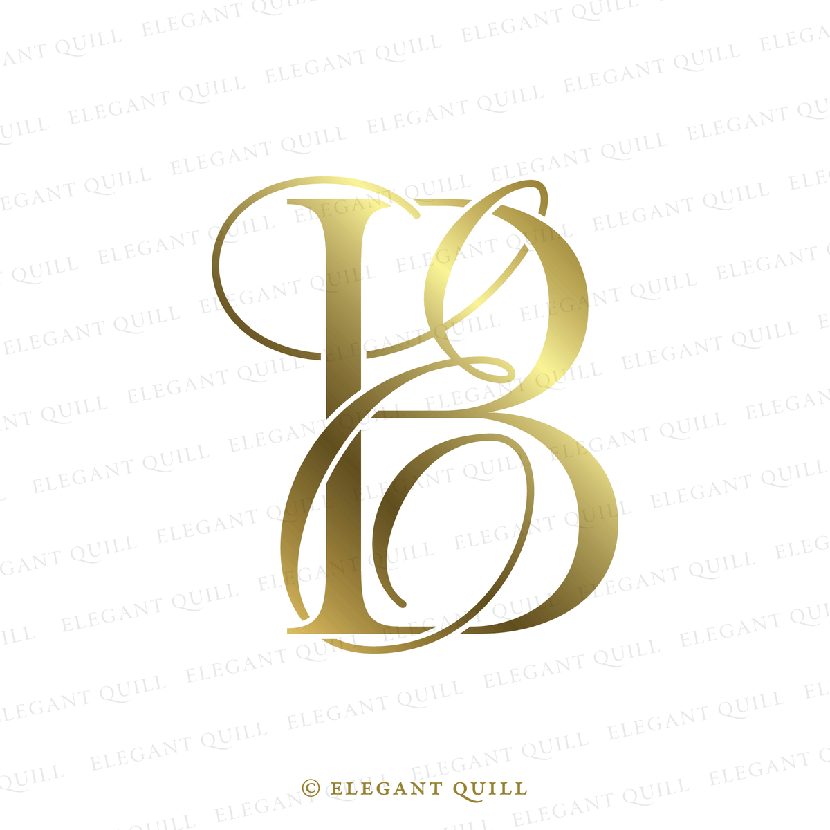 Elegant Wedding Monogram, DS Initials Logo – Elegant Quill