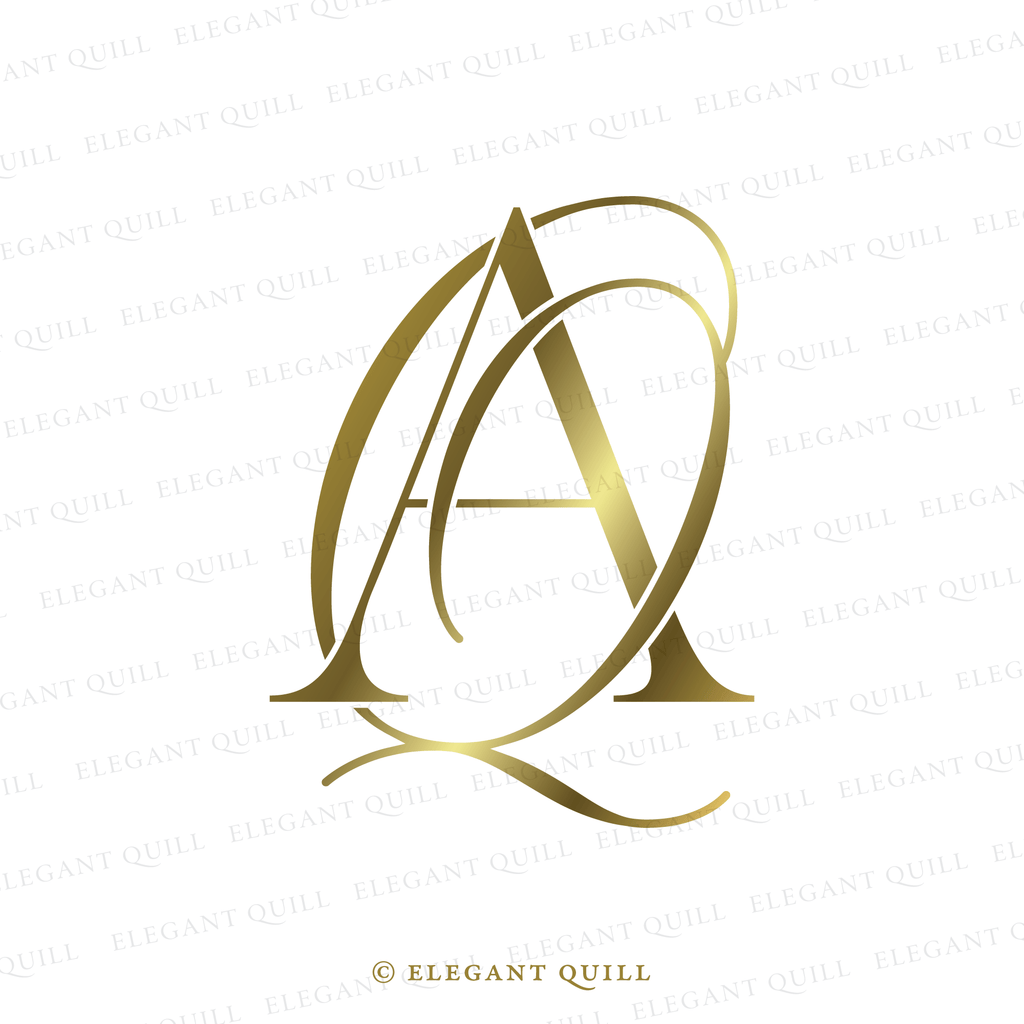 wedding logo monogram, QA initials