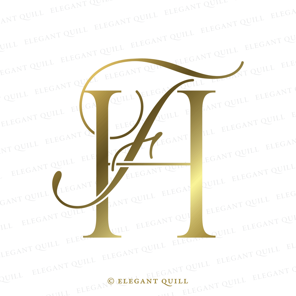 wedding monogram, FH initials