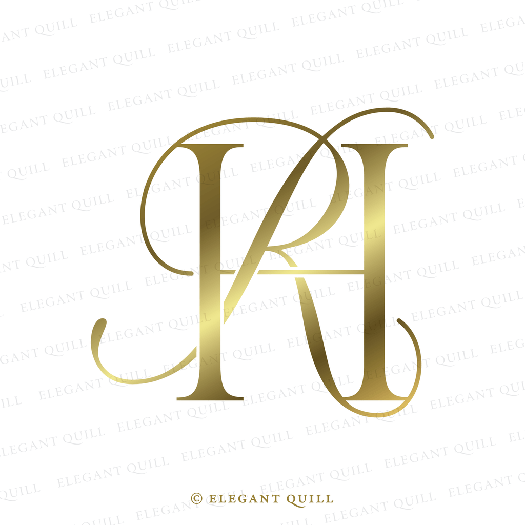 wedding monogram, RH initials