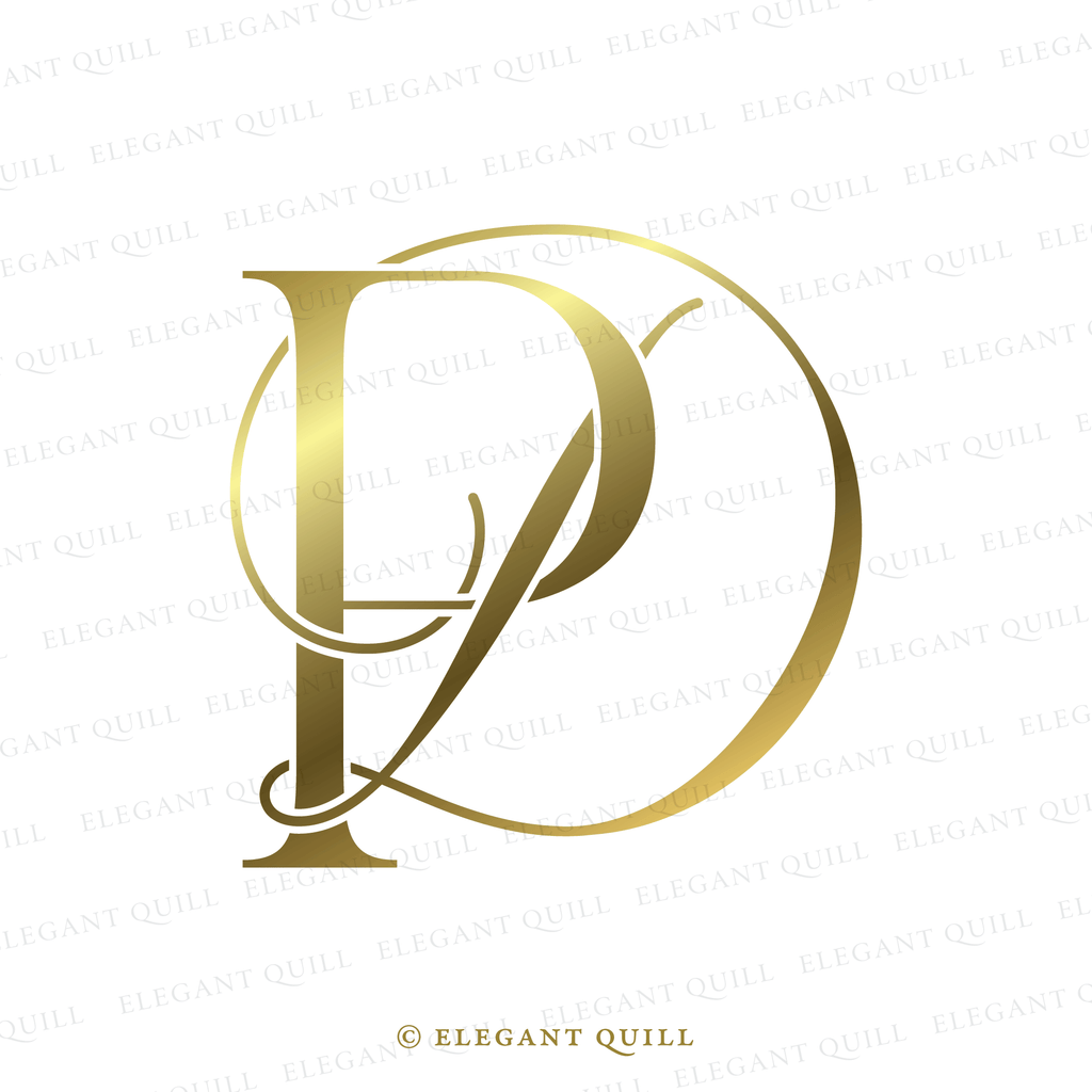 wedding monogram design, DP initials