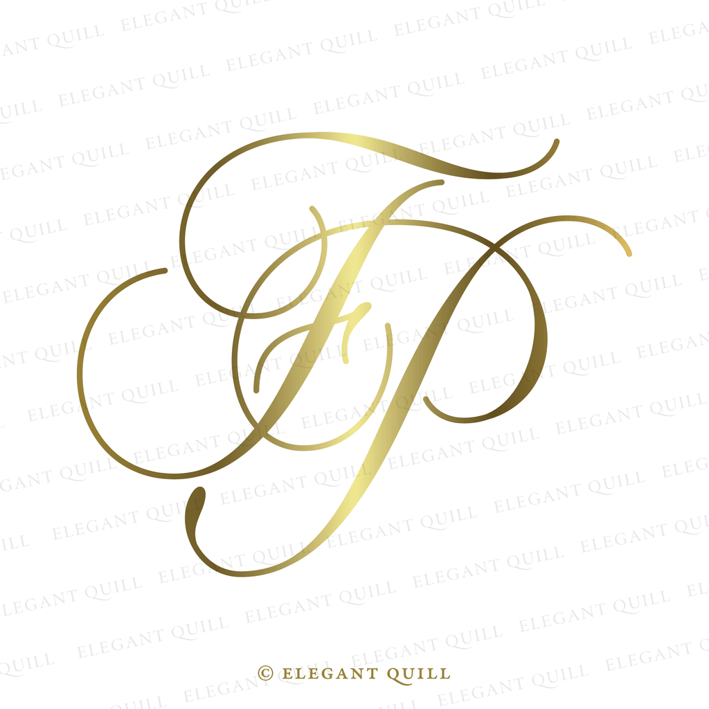 wedding monogram design, FP initials