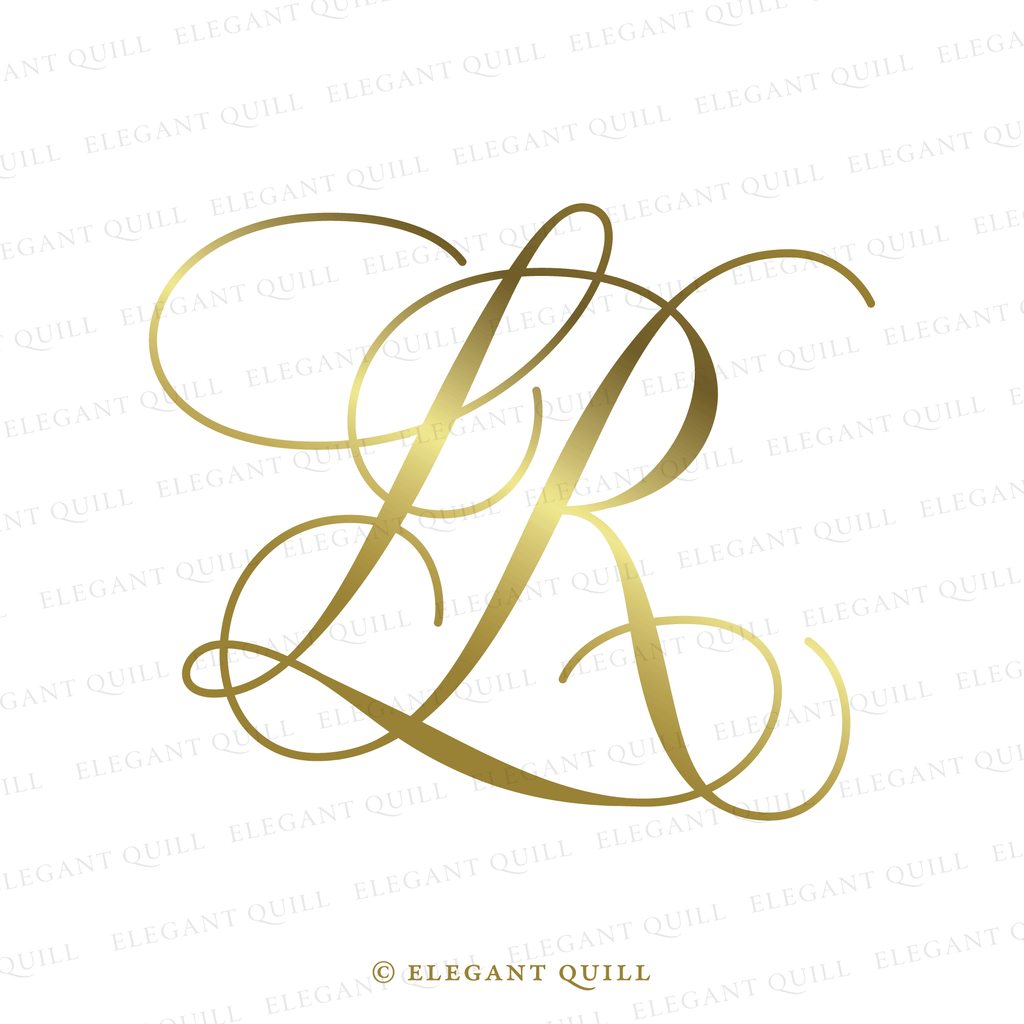 wedding monogram design, LR initials