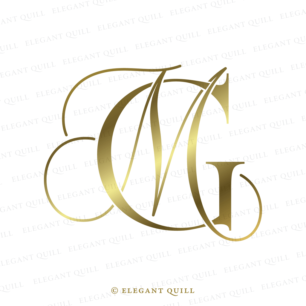 wedding monogram design, MG initials