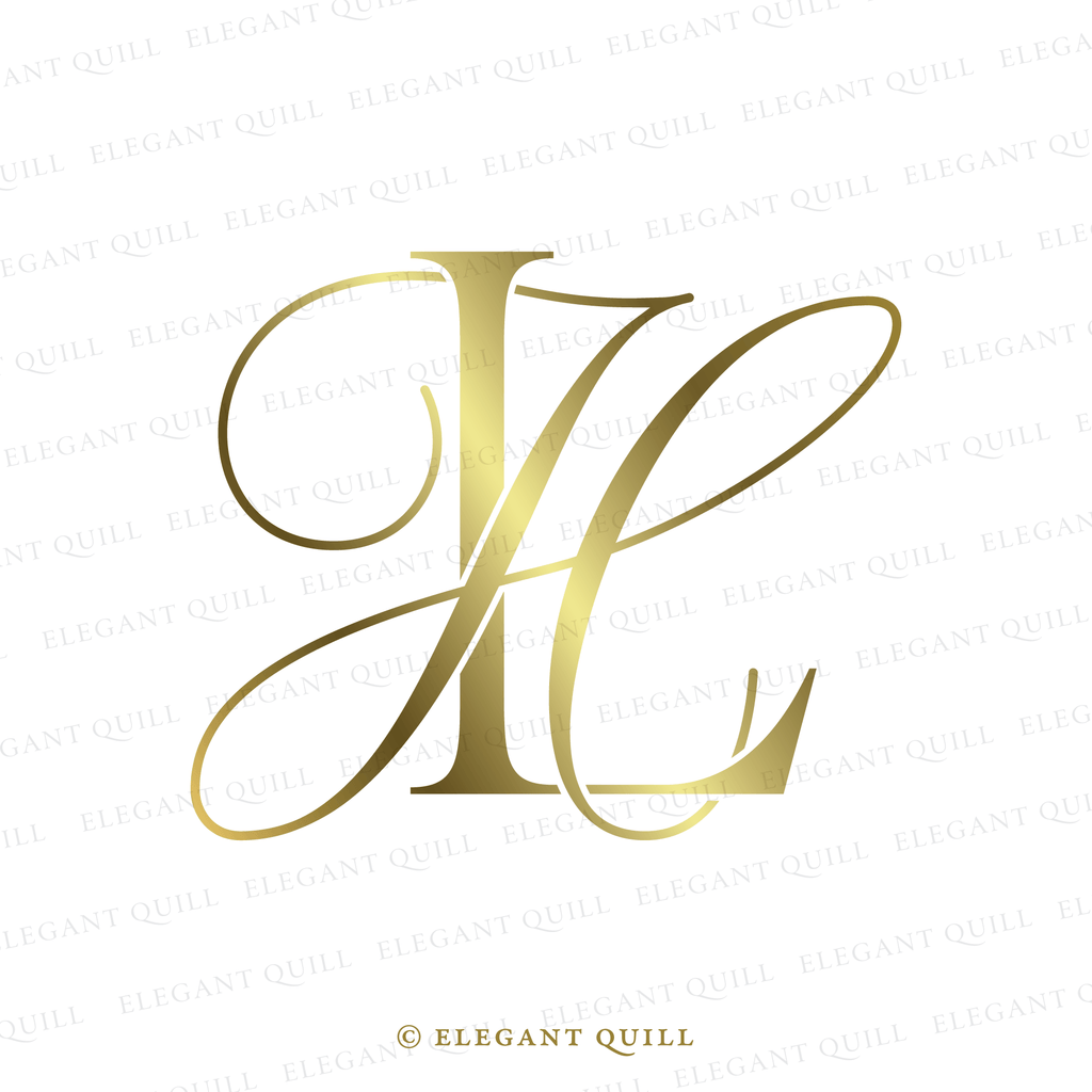 wedding monogram logo, HL initials