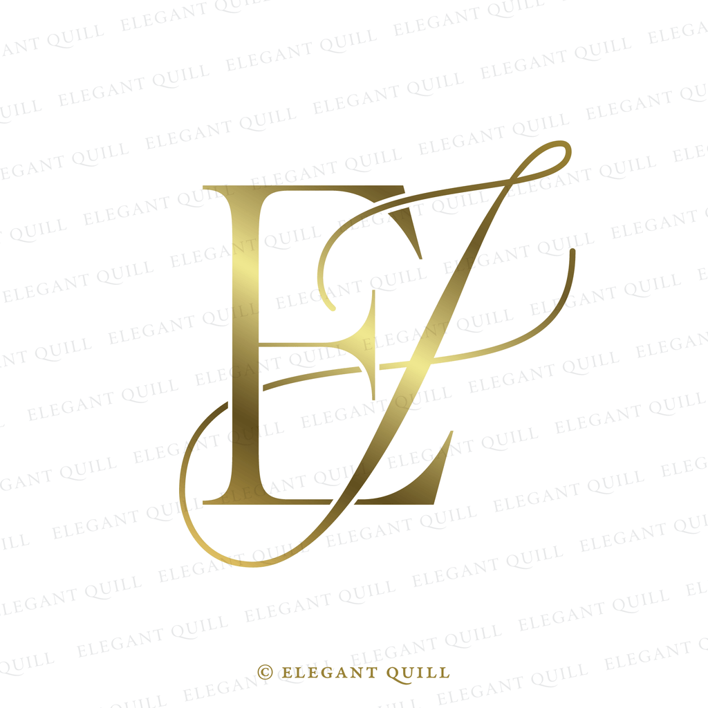 wedding monogram logo, JE initials