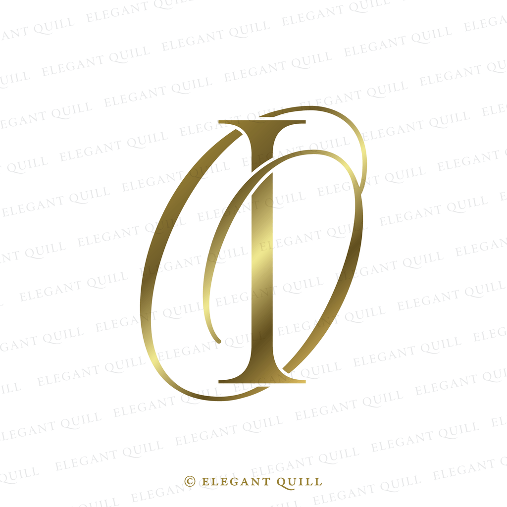 wedding monogram logo, OI initials
