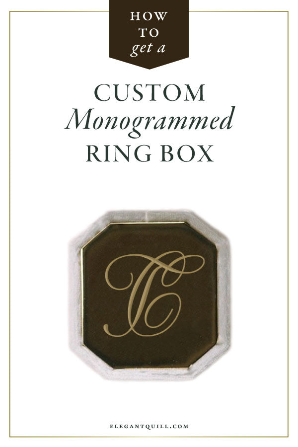 how to get a monogrammed custom ring box for your wedding