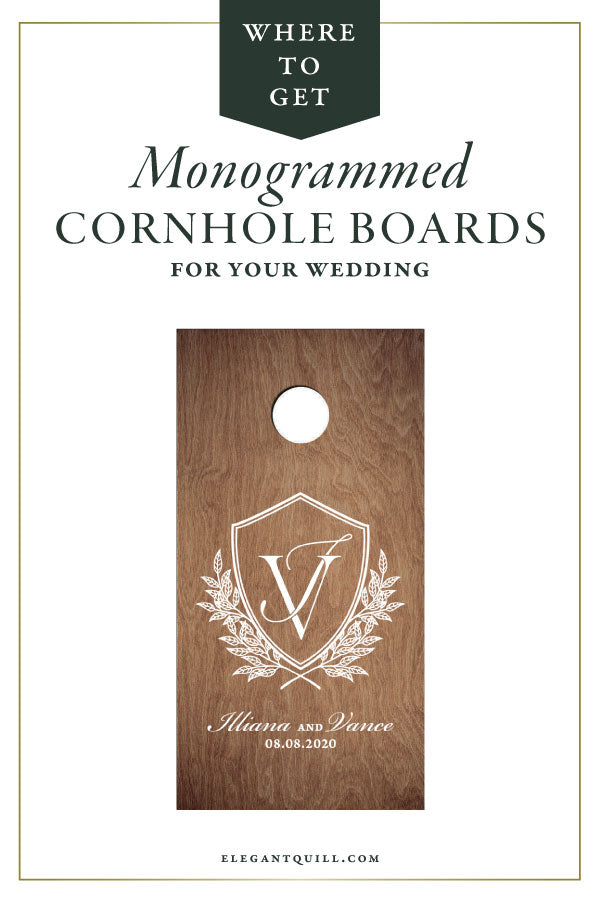 how to get monogrammed cornholed boards for your wedding games