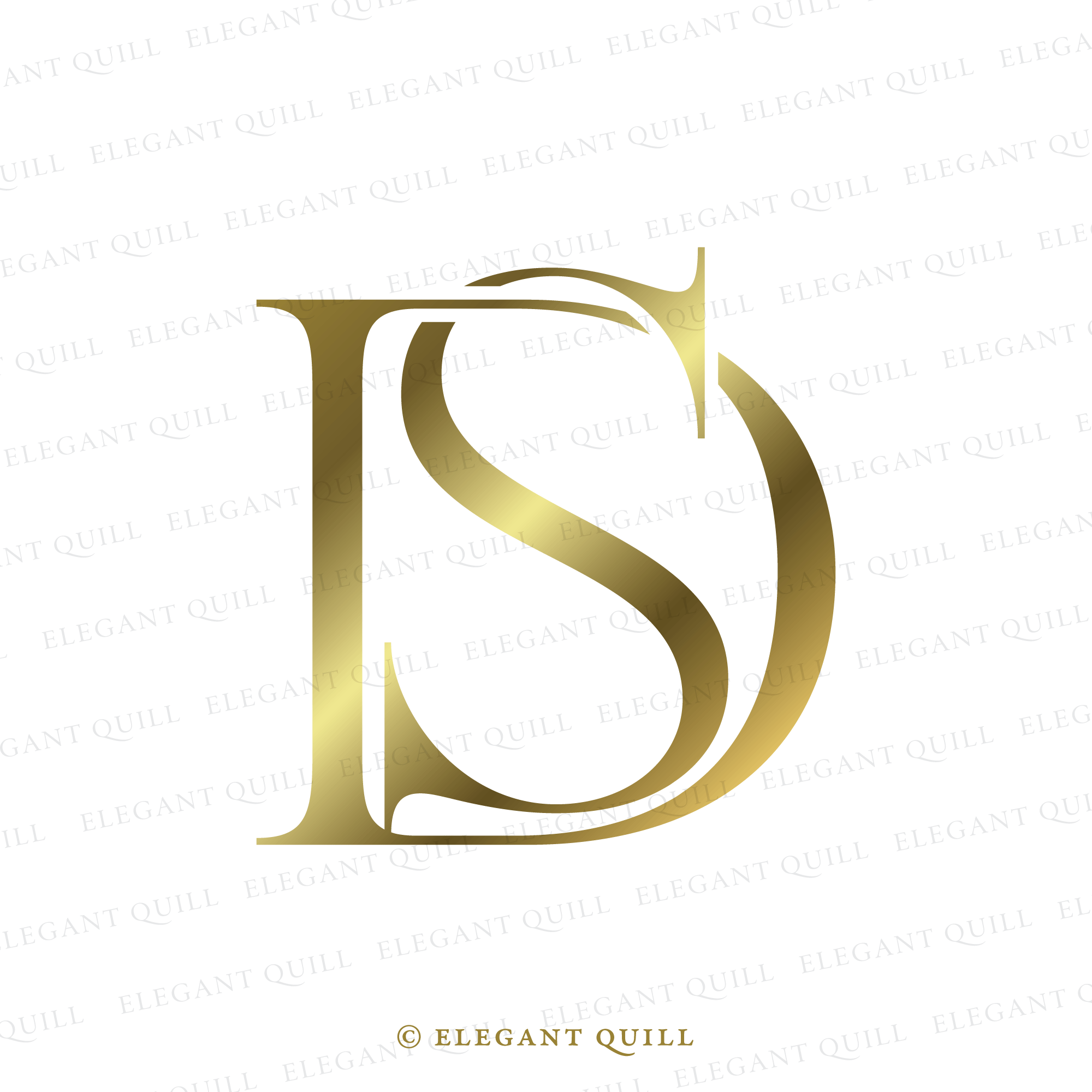 Personal Logo, DS Initials – Elegant Quill