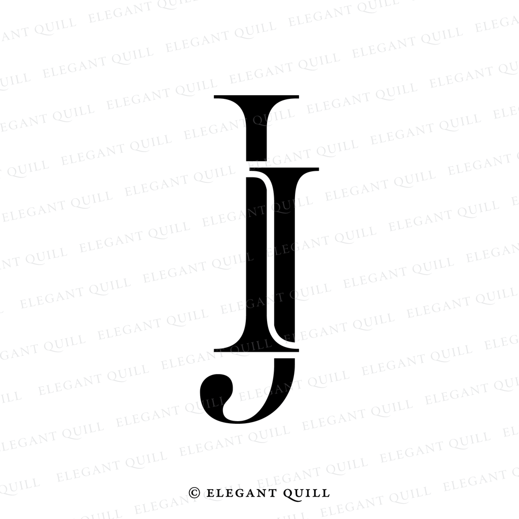 wedding monogram logo, IJ initials