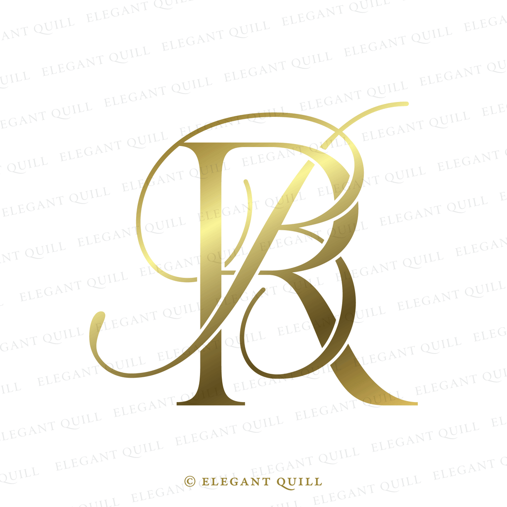 2 letter logo BR initials gold