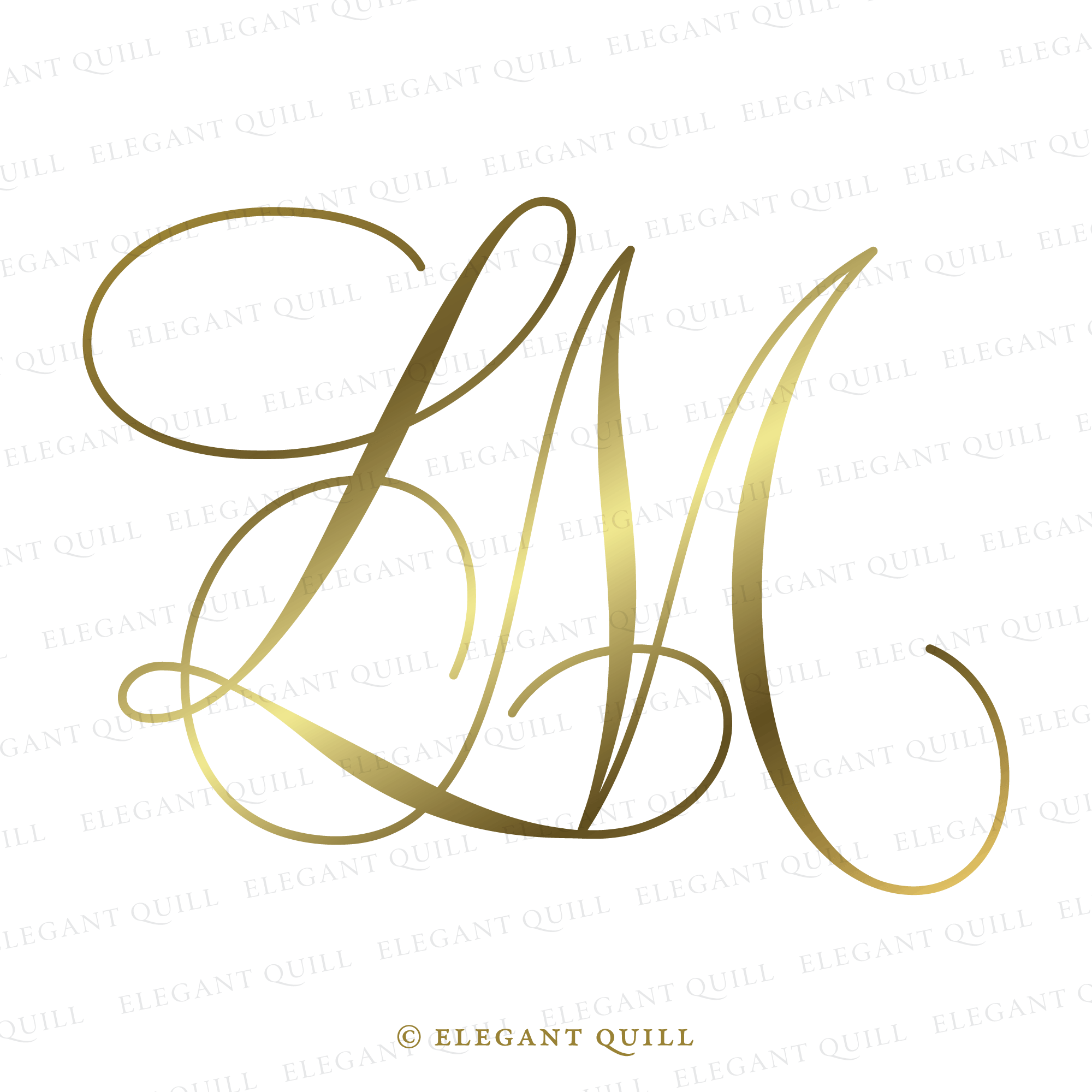 Img Intials 2 Letter Logo, LM Initials – Elegant Quill